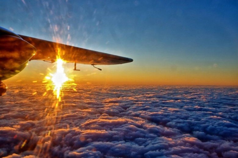 Закат из самолета