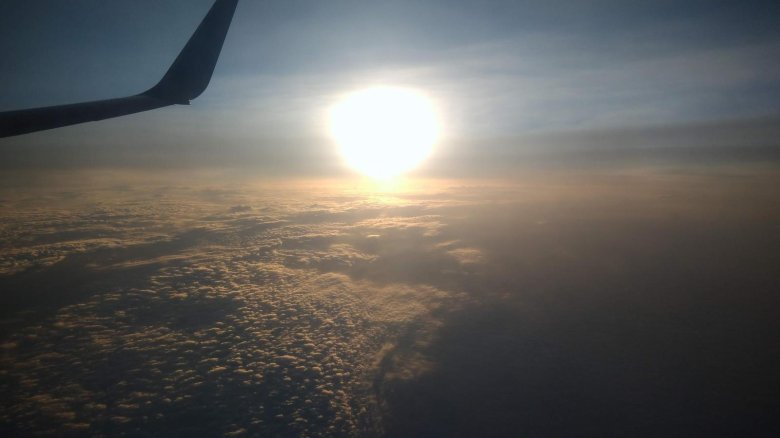 Закат из самолета