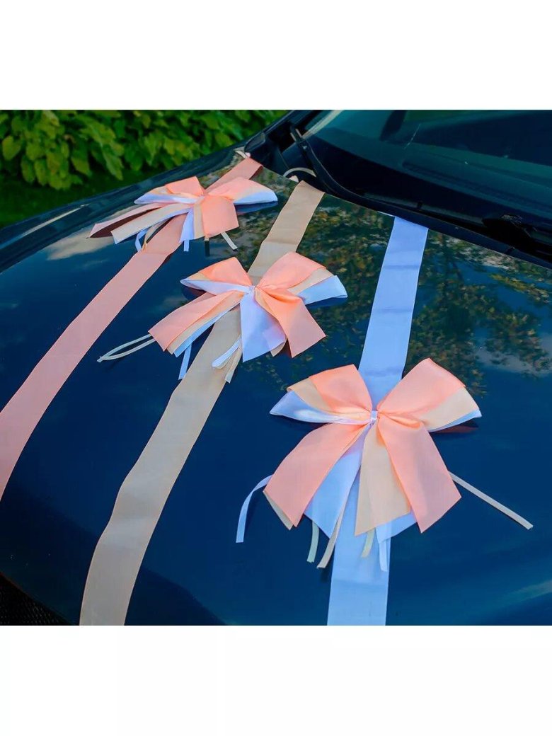 Ленты на свадебную машину украшения авто