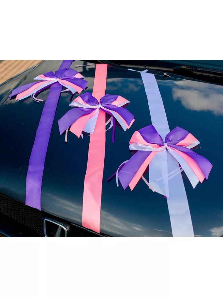 Ленты на свадебную машину украшения авто