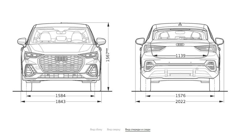 Габариты Ауди q3 2014
