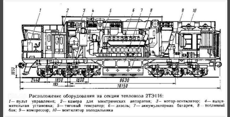 Схема тепловоза 2тэ116
