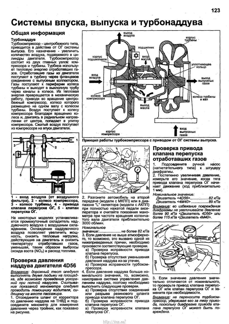 Устройство турбокомпрессор для двигателя 4 d 56
