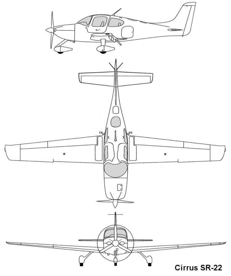 Cirrus sr22 чертеж