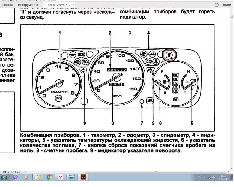 Панель приборов Honda Stepwgn rf1