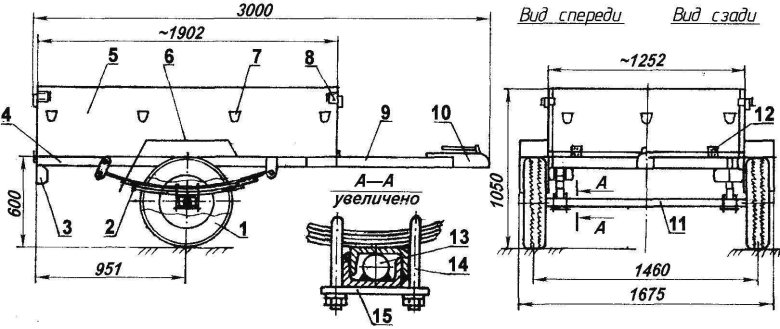 Чертёж прицепа для мотоблока нева мб 2