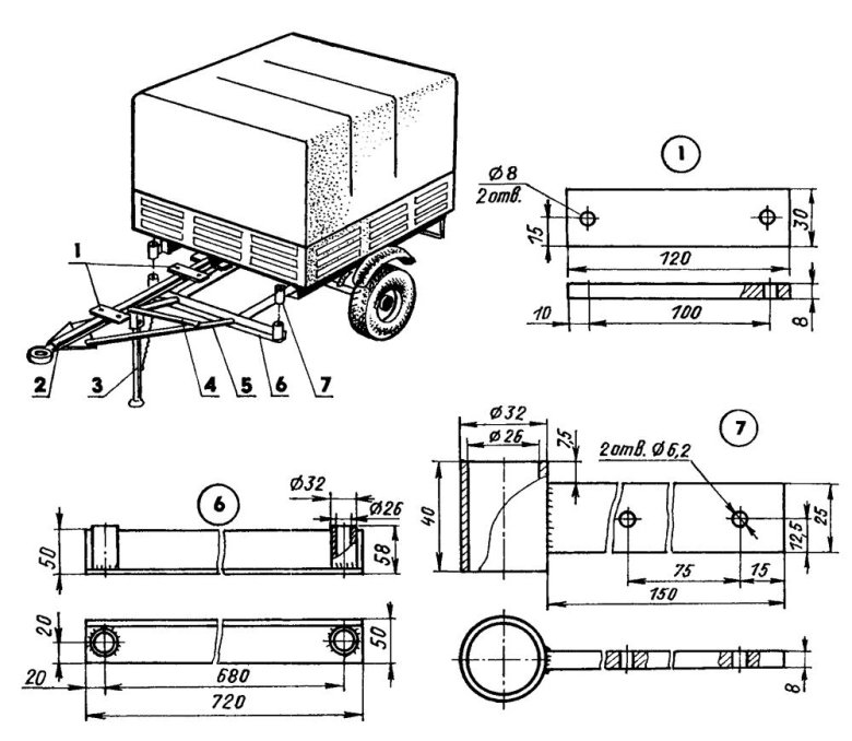 Чертеж прицепа универсал плюс - 8213 a5