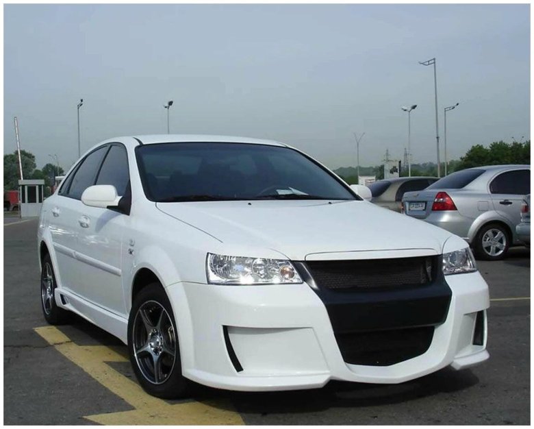 Chevrolet Lacetti, 2009 седан белая в обвесе