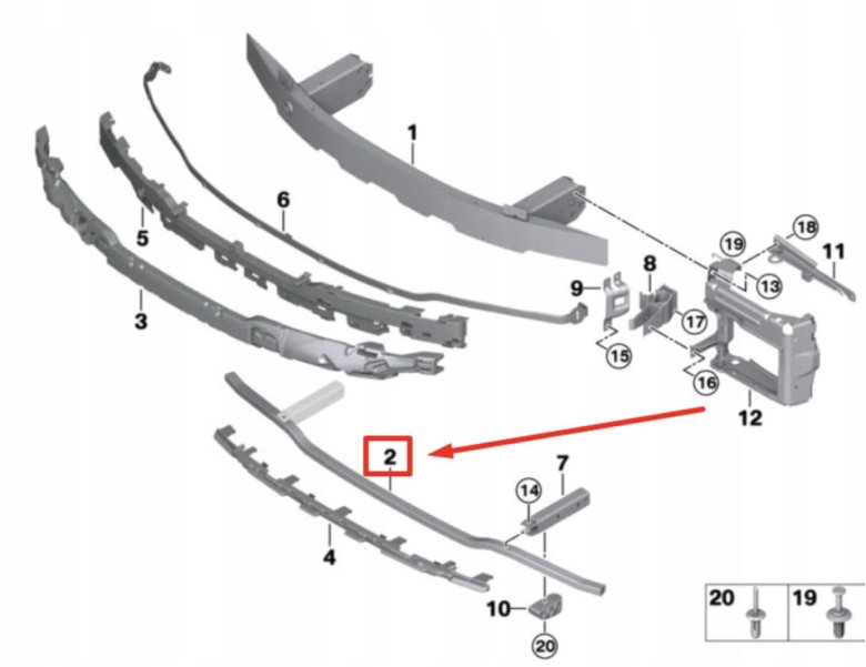BMW e46 320i крепление переднего бампера