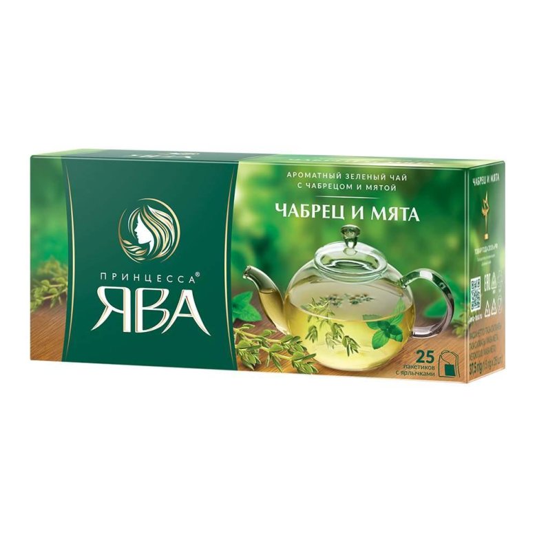 Чай принцесса Ява 25пак. Зеленый чабрец/мята