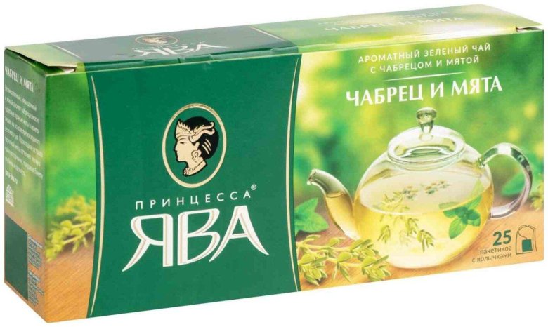 Чай принцесса Ява 25пак. Зеленый чабрец/мята