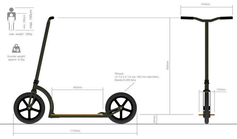 Чертеж руля трюкового самоката