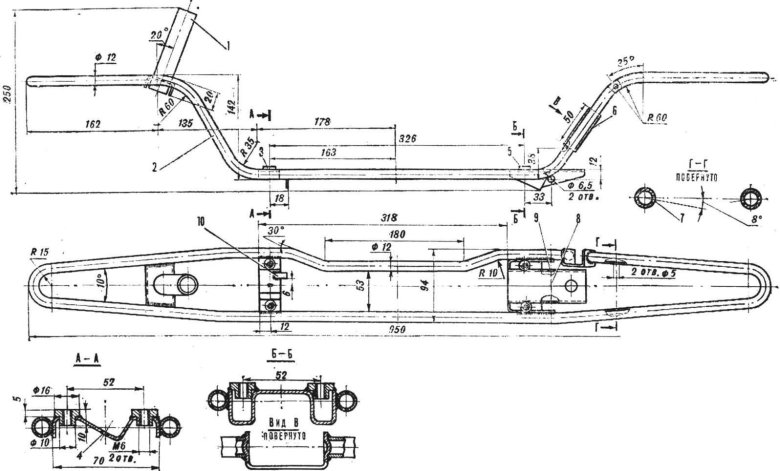 Самодельная рама электросамоката чертёж