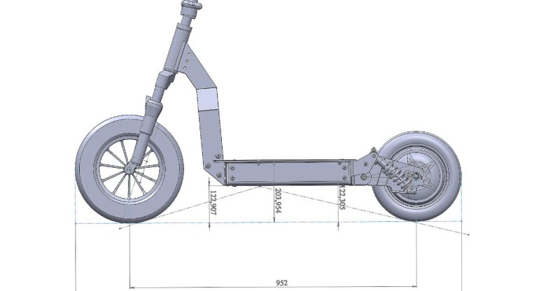 Чертеж деки электросамоката