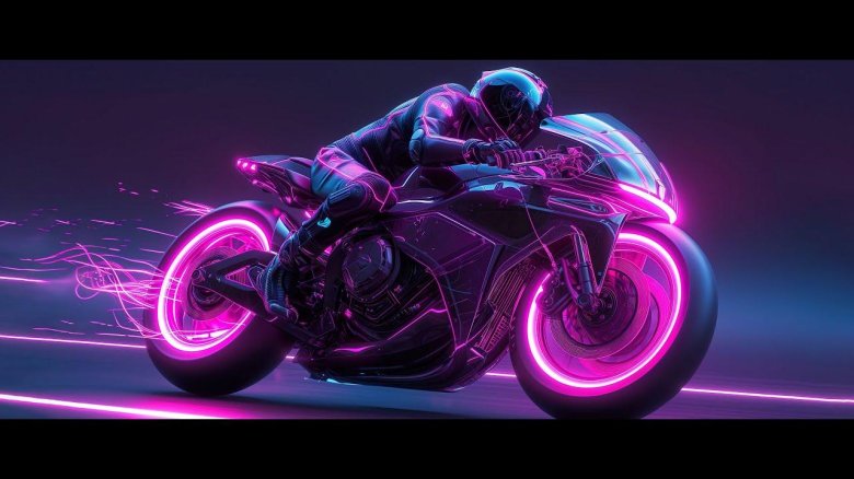 Неоновый мотоцикл