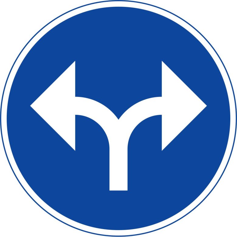 Знак 4.1.6 движение направо или налево