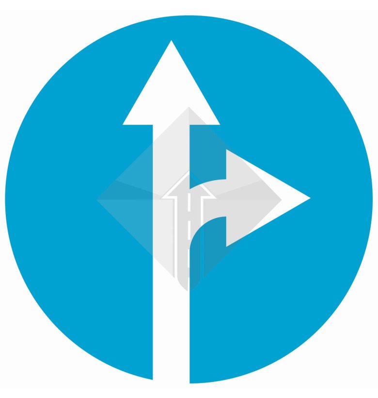 Дорожный знак 4.1.4 движение прямо или направо