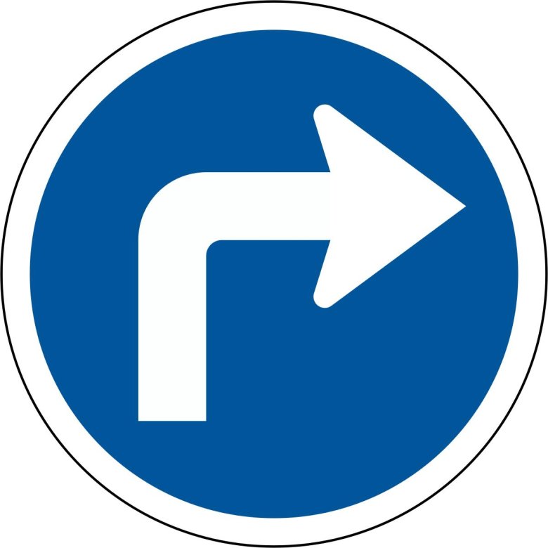 Дорожный знак 4.1.2 движение направо