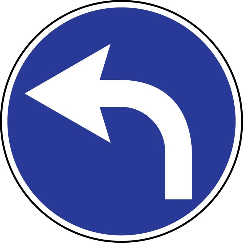 Дорожный знак налево