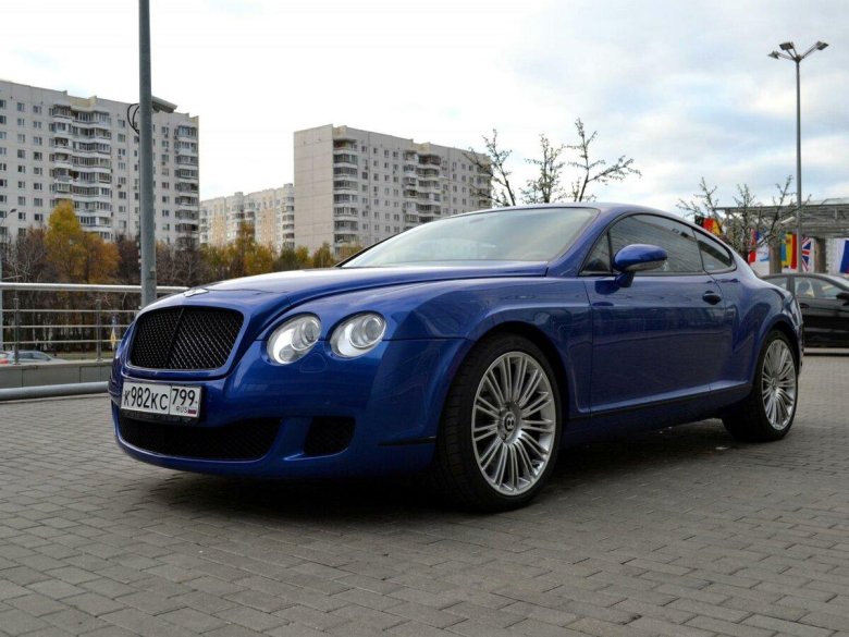Bentley Continental gt голубой
