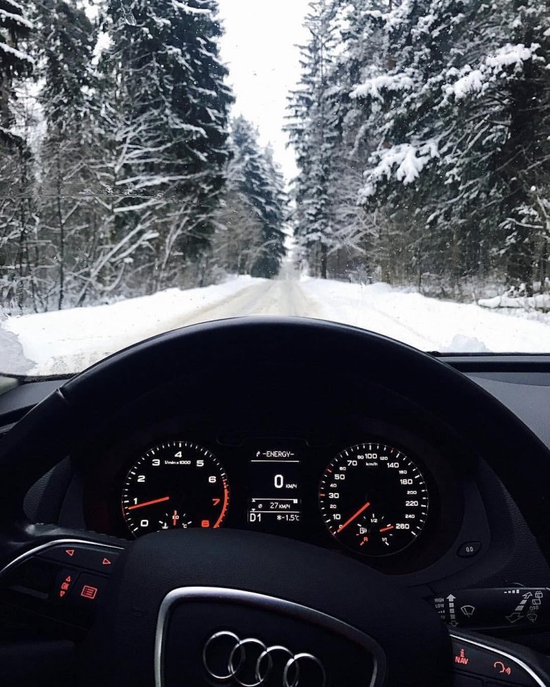Ауди а6 ночь зима