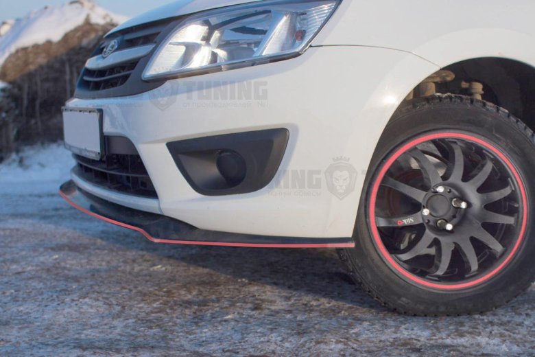 Сплиттер переднего бампера Лада Гранта