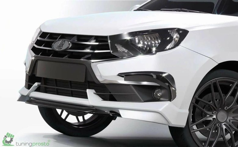 Облицовка ПТФ Гранта канарды переднего бампера