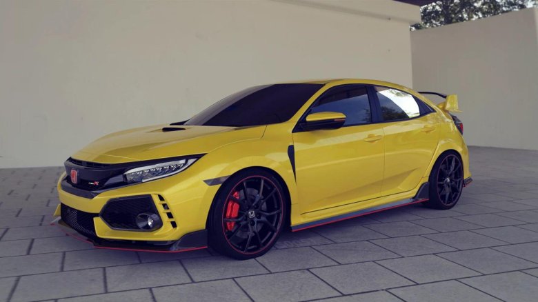 Honda Civic желтая