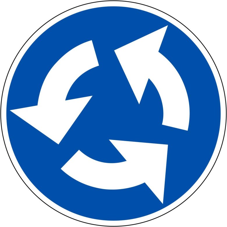 Предписывающие знаки круговое движение