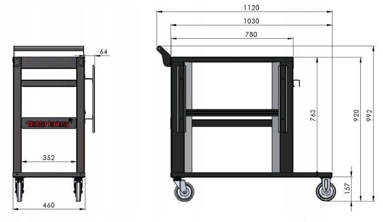 Тележка Aurora Pro 14768 для сварочного оборудования