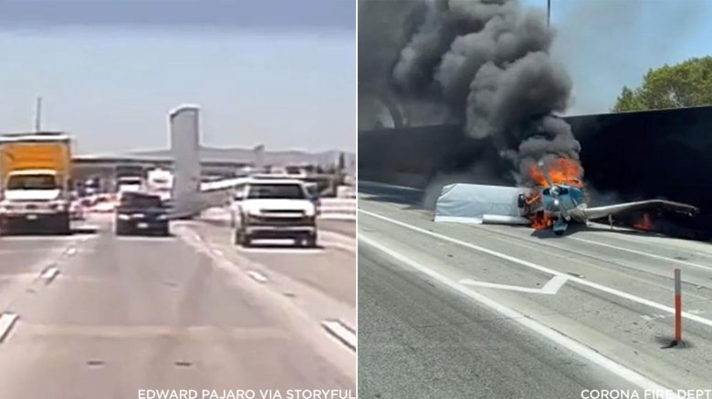 Падающий горящий самолет