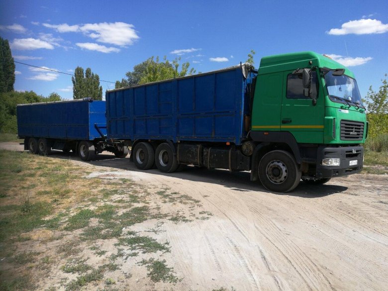 МАЗ 6312 зерновоз с прицепом