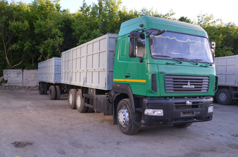 МАЗ 6312 бортовой с прицепом