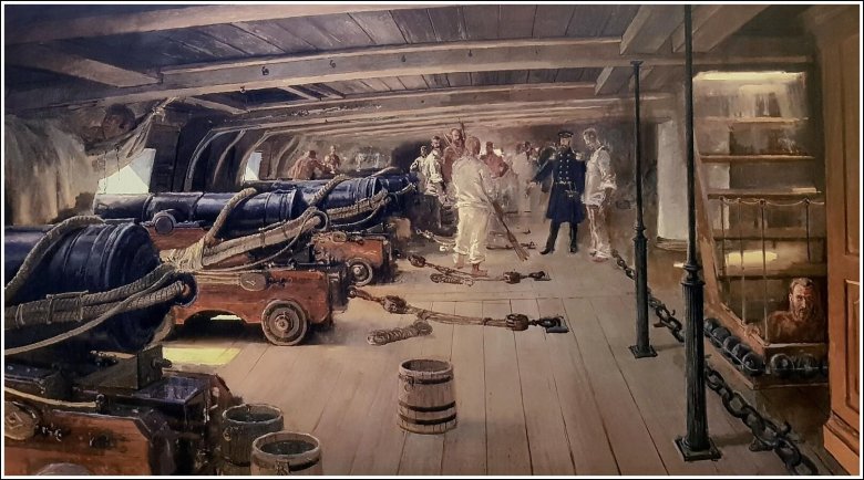 Батарейная палуба линейного корабля середины XIX века. С. В. пен