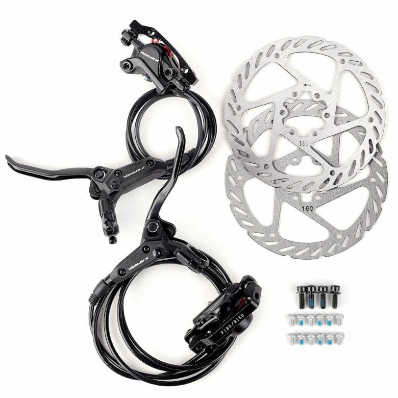 Тормоза гидравлические x-Spark HD-m600 черные зад, 1700мм, с диском 160 мм