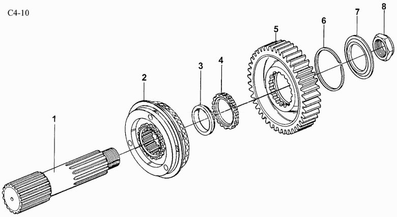 КПП Шахман 12js160t схема первичный вал
