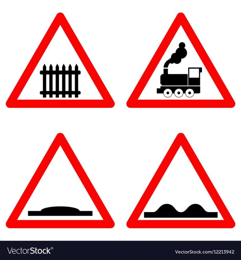 Предупреждающие дорожные знаки вектор