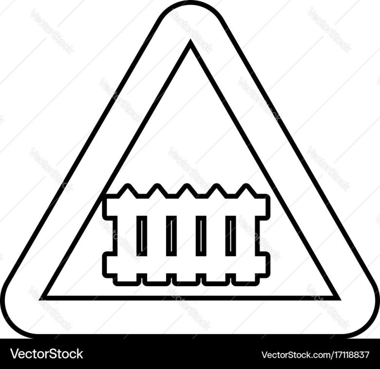 Знак Железнодорожный переезд раскраска
