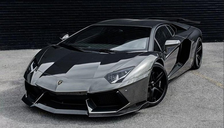 Ламборгини авентадор чёрный хром