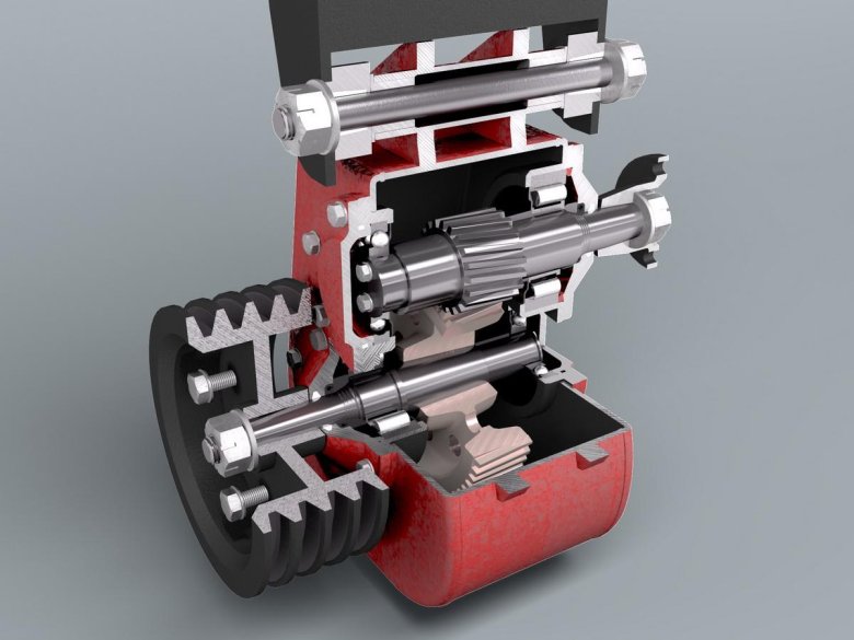 Текстропно-редукторно-карданный привод генератора