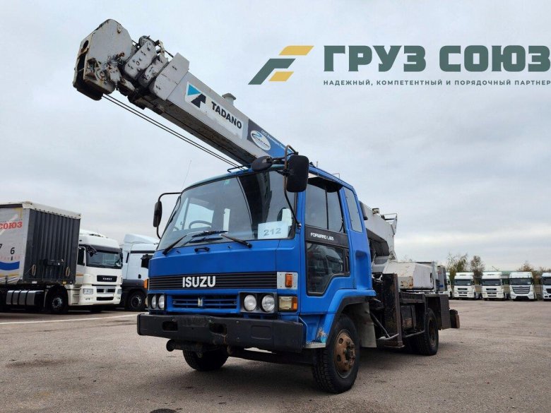 Синий автокран