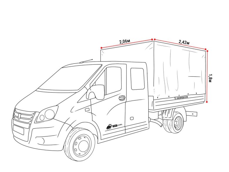 Высота газели Некст с тентом