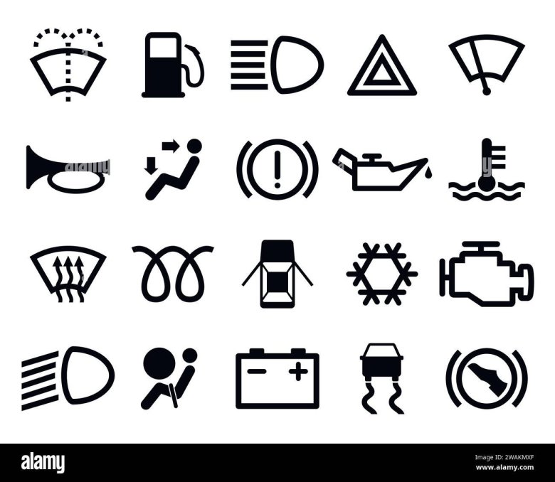 Значки приборной панели автомобиля вектор