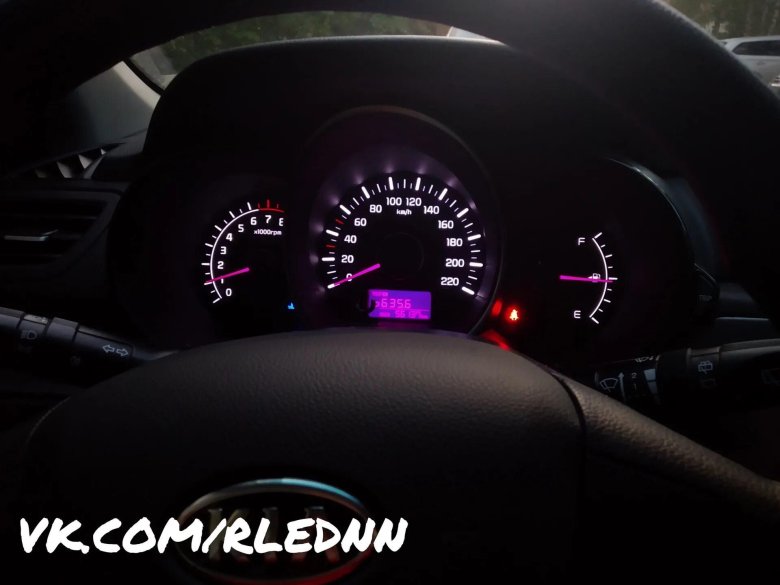 Пересвет приборной панели Киа Рио 3