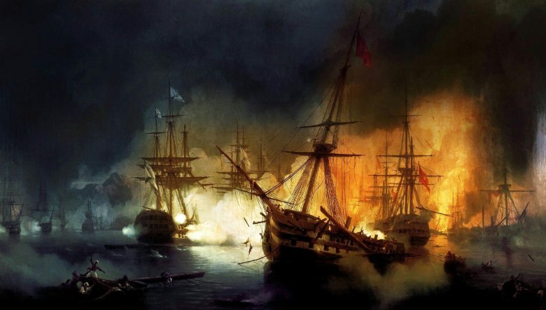 Наваринское сражение 1827 Айвазовский