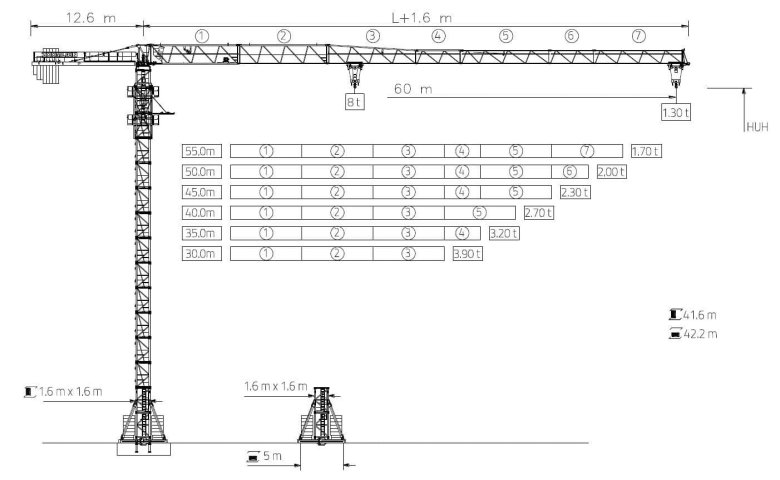 Башенный кран Zoomlion t6013a