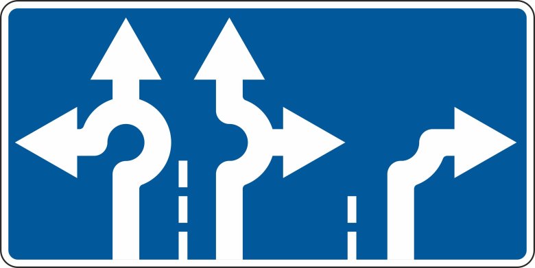 Знак 5.15.2 направления движения по полосам