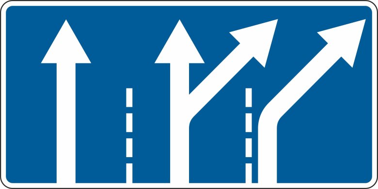 Знак 5.15.2 направления движения по полосам