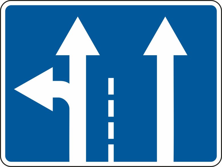 Знак направление движения по полосам