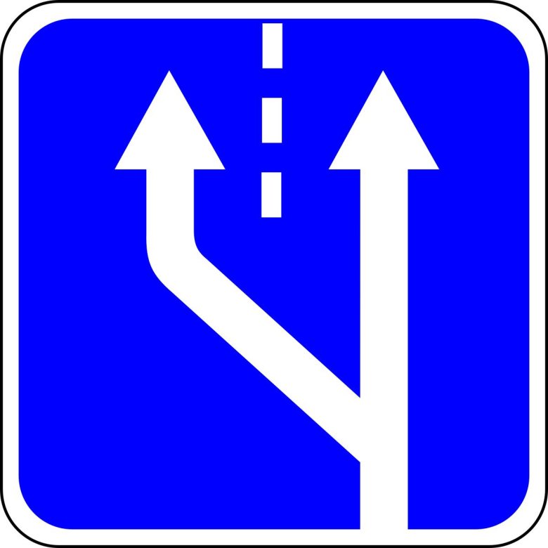 Дорожный знак 5.15.4 начало полосы